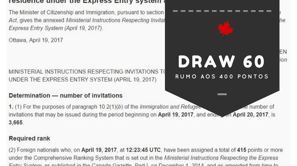 Draw 60 – Rumo aos 400 pontos