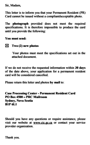 Email asking for new photos