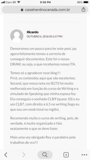 ielts CLB9 imigração